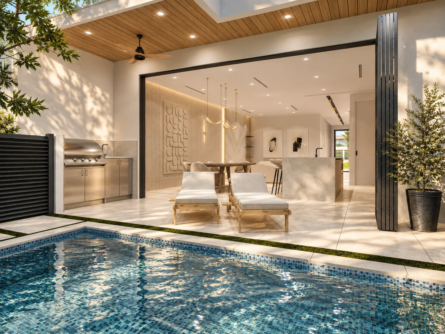 Private pool and covered terrace at NOVA
