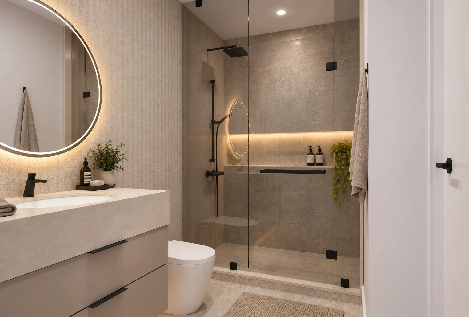 Bathroom with walk-in shower