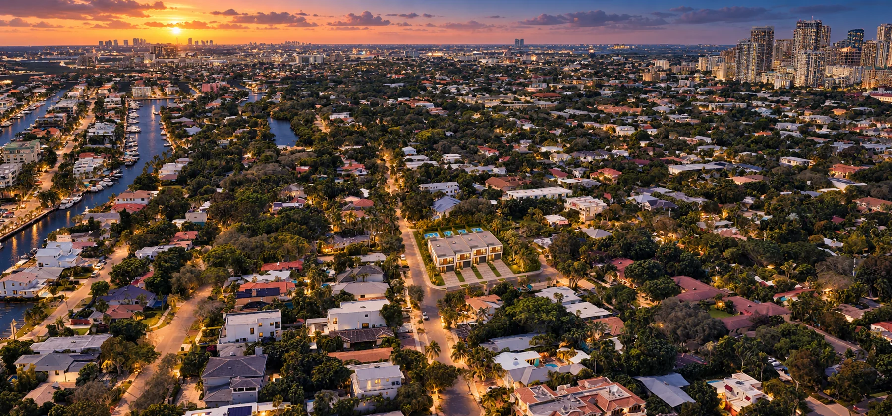 Aerial view of Victoria Park and Fort Lauderdale