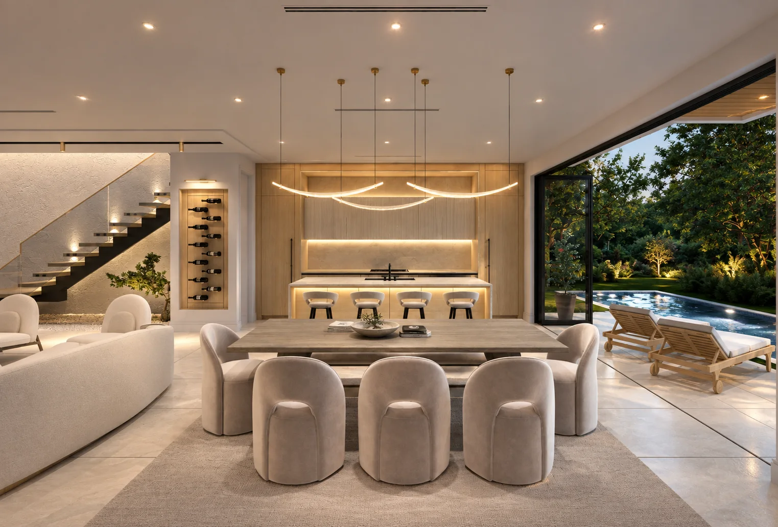 Dining and living seen together